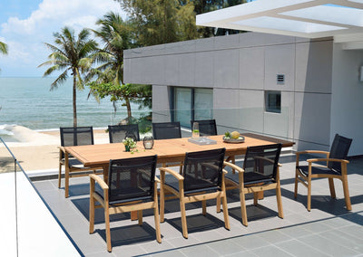 Leyland Lot Table and Fortuna Arm Chairs Dining set by LifestyleGarden US - main product image for Resin Society