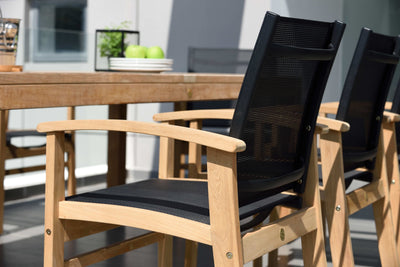 Rinjani Rectangular Teak Table and Fortuna Armchair Dining Set by LifestyleGarden US - product image 7 for Resin Society