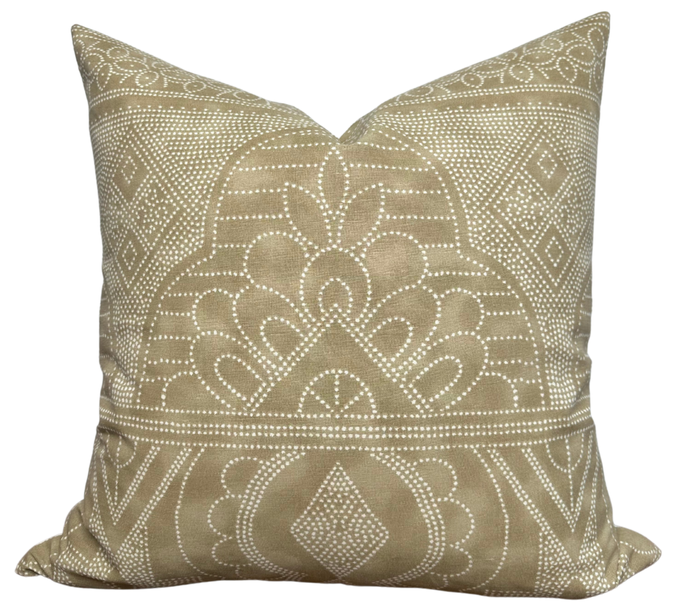 Medinas Pillow Cover in Camel Brown with ivory linen back