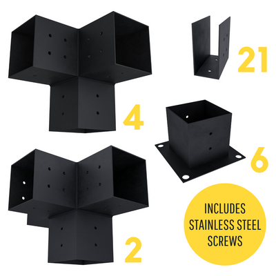 DIY Pergola Bracket Kit for a Freestanding Pergola With Roof Rafters - Any Size Up to 24' x 12'