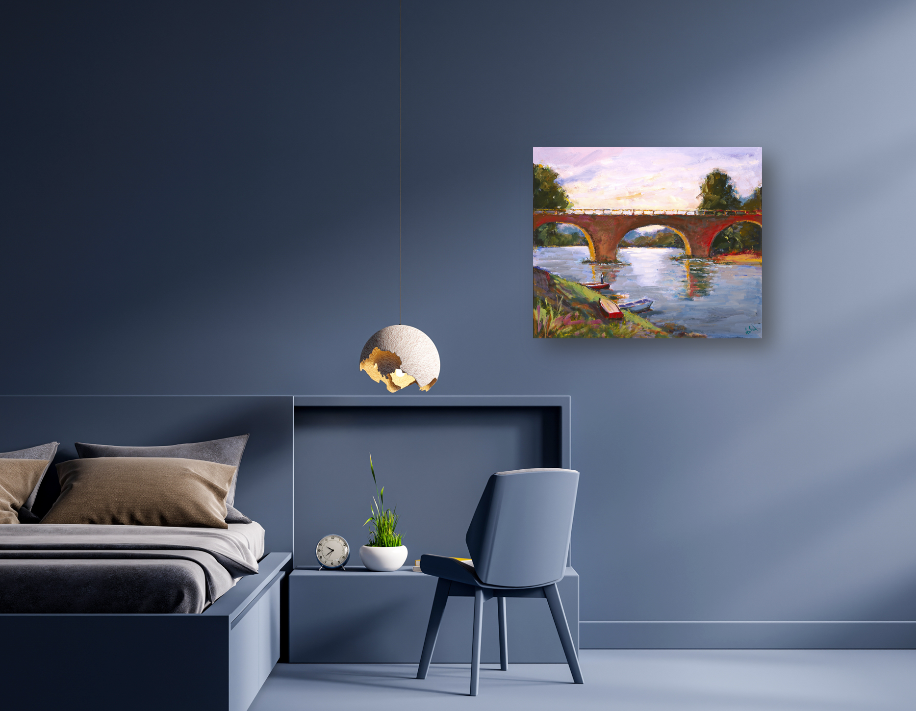 French Bridge Artist Enhanced Canvas Print by John Beard Collection - product image 2 for Resin Society