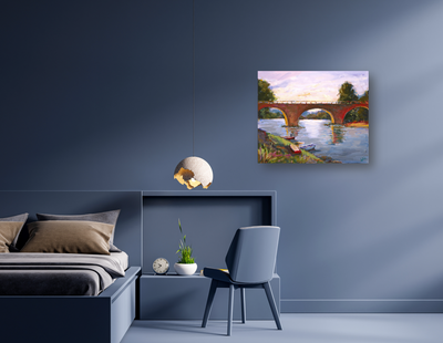 French Bridge Artist Enhanced Canvas Print by John Beard Collection - product image 2 for Resin Society