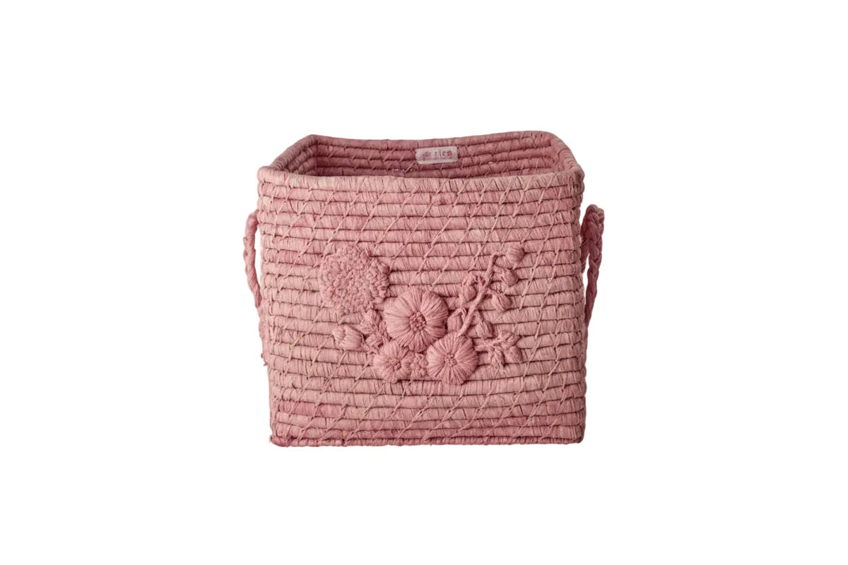 Raffia Basket in Soft Pink by Rice By Rice - main product image for Resin Society