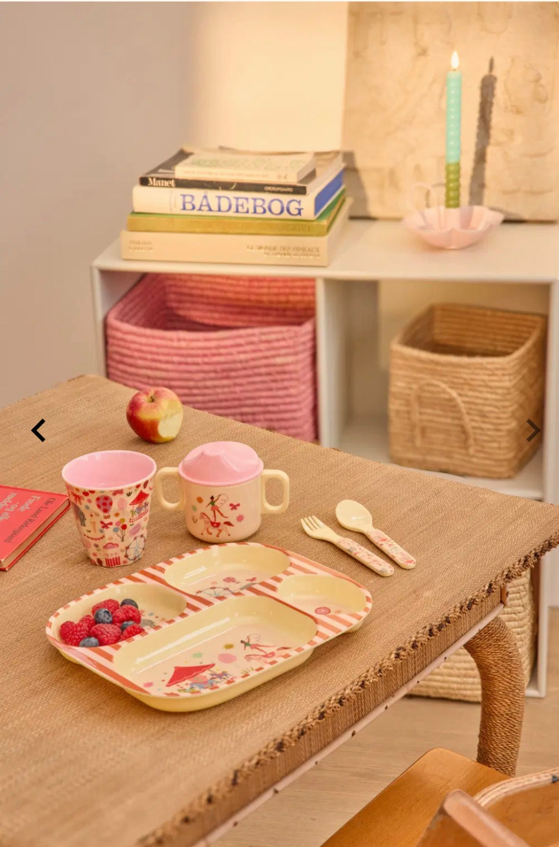 Melamine Kids 4 Room Plate - Fun Fair Pink Print by Rice By Rice - product image 2 for Resin Society