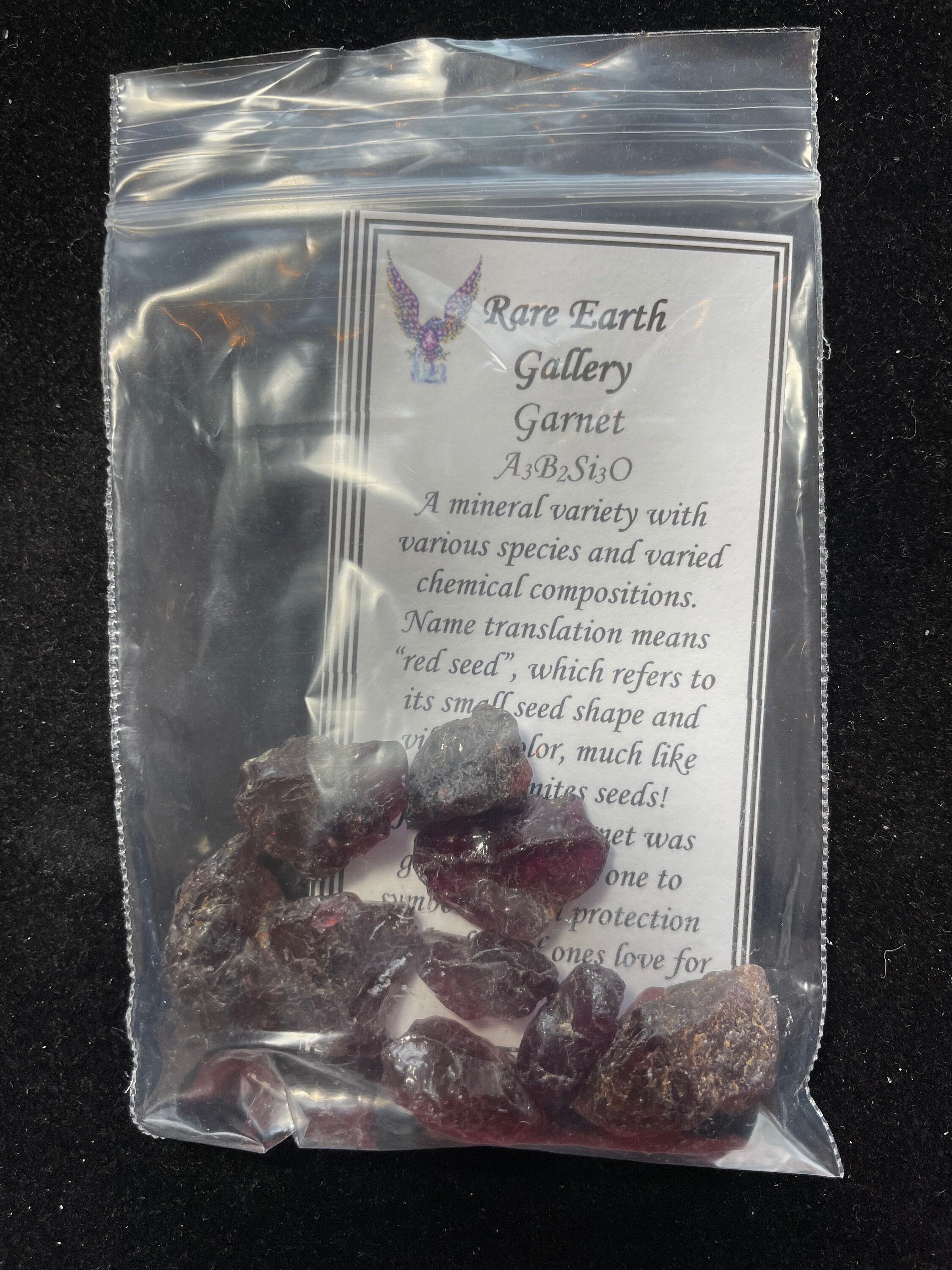 Bag of rough Pyrope Garnet specimens weighing approximately 35 grams