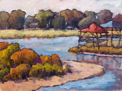 Funky Marsh Artist Enhanced Canvas Print by John Beard Collection - main product image for Resin Society