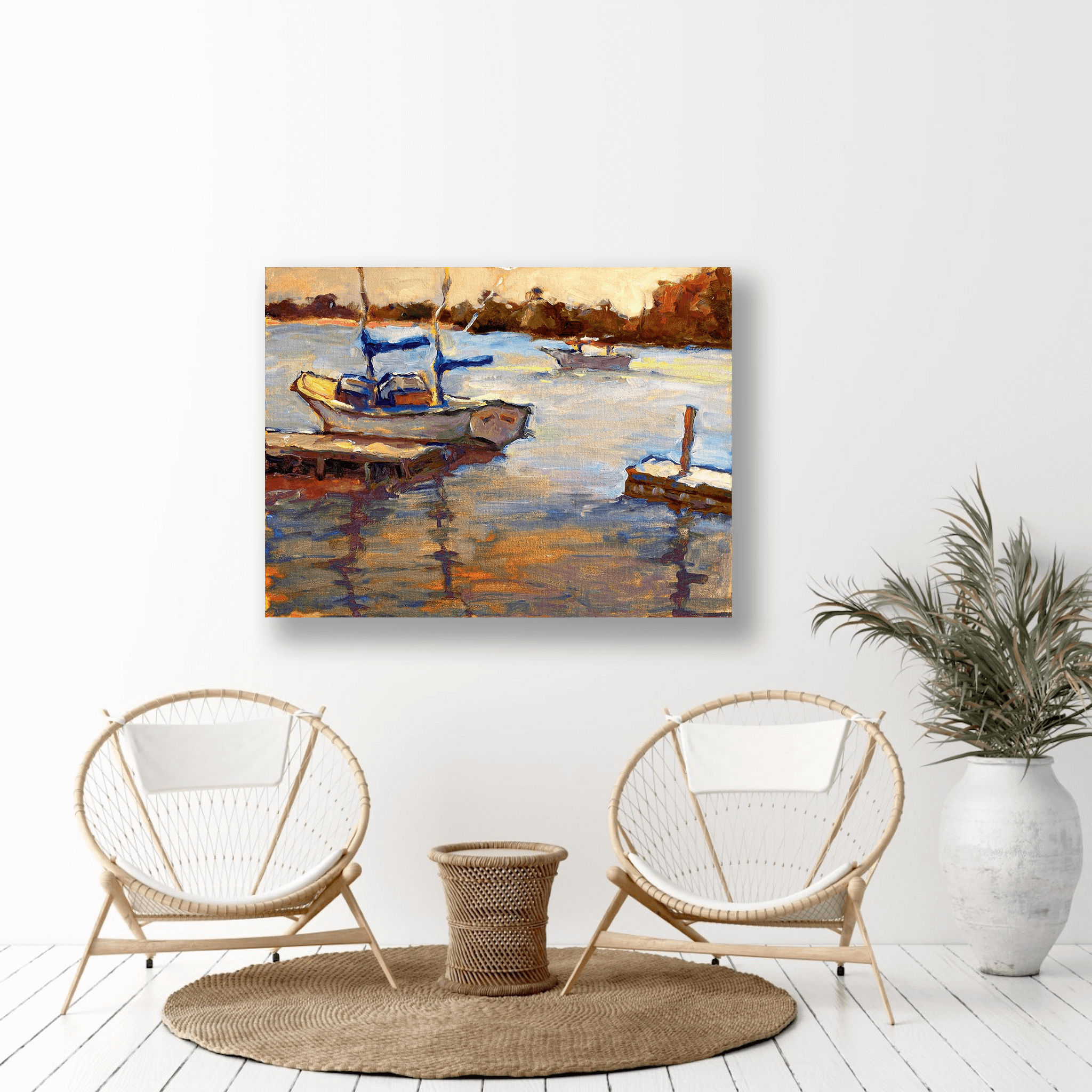 Funky Sailboat Artist Enhanced Canvas Print by John Beard Collection - product image 4 for Resin Society