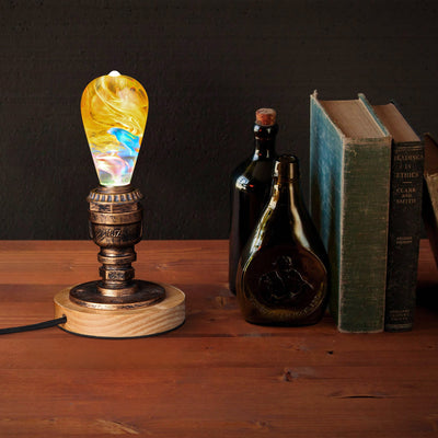 EP Light Garden Resin LED Bulb handcrafted with eco-friendly resin and wooden base options