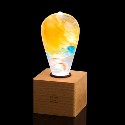 EP Light Garden Resin LED Bulb handcrafted with eco-friendly resin and wooden base options
