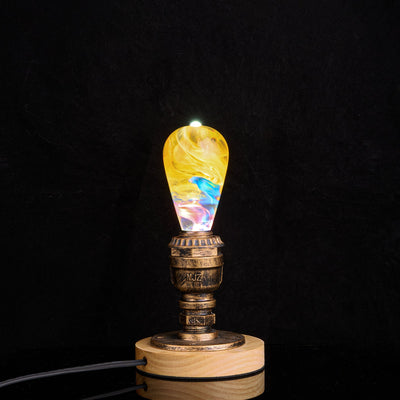 EP Light Garden Resin LED Bulb handcrafted with eco-friendly resin and wooden base options