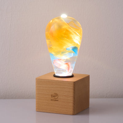 EP Light Garden Resin LED Bulb handcrafted with eco-friendly resin and wooden base options