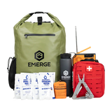 Emerge Survival Get Home Bag with compact packing and visible emergency tools