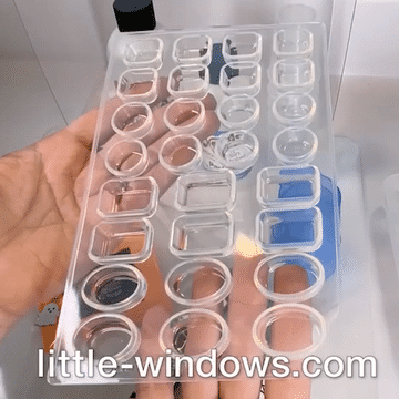 Small Silicone Resin Mold Set with cropping template (stencil) by Little Windows Brilliant Resin and Supplies - Resin