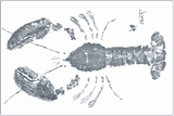 Grey Lobster Placemat with Gyotaku lobster artwork by Fishaye Trading Co