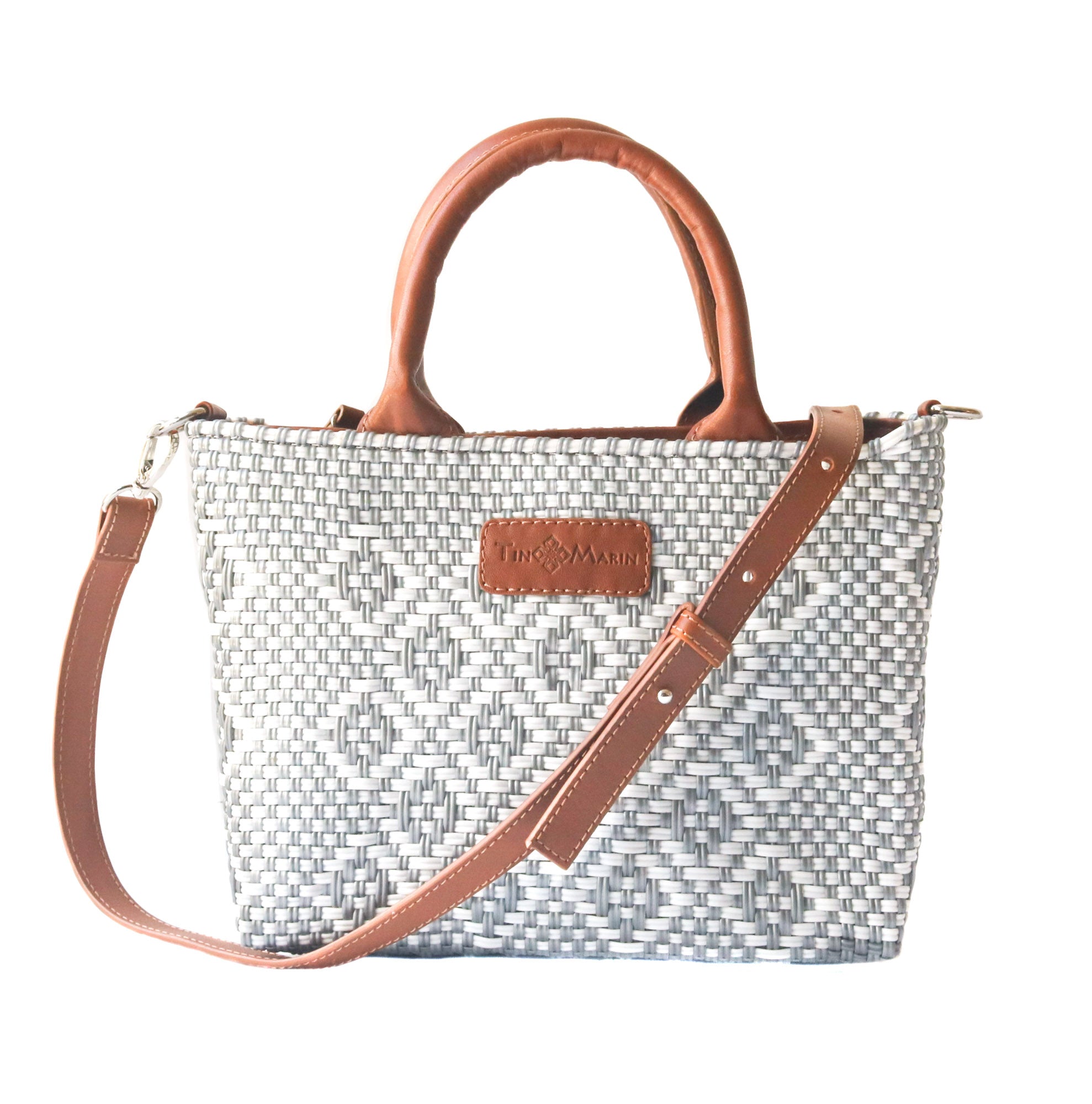 Gabrielle Small Woven Crossbody Bag - Tan Leather by Tin Marin Brand - main product image for Resin Society