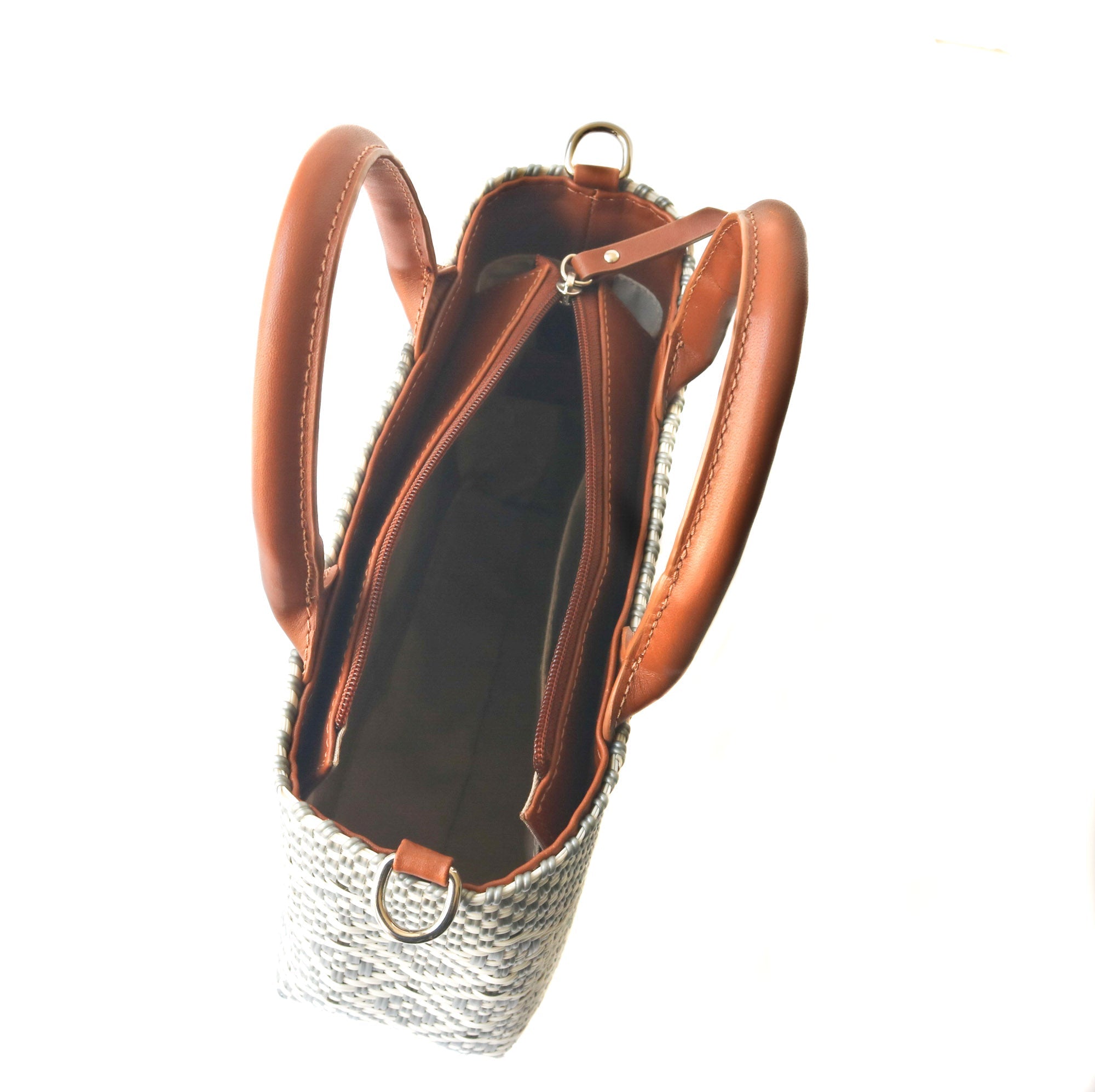 Gabrielle Small Woven Crossbody Bag - Tan Leather by Tin Marin Brand - product image 3 for Resin Society
