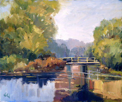 Garden Bridge Artist Enhanced Canvas Print by John Beard Collection - main product image for Resin Society
