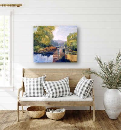 Garden Bridge Artist Enhanced Canvas Print by John Beard Collection - product image 2 for Resin Society