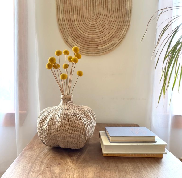 Garlic Tonga Sculptural Basket - Small by Mbare Ltd - main product image for Resin Society