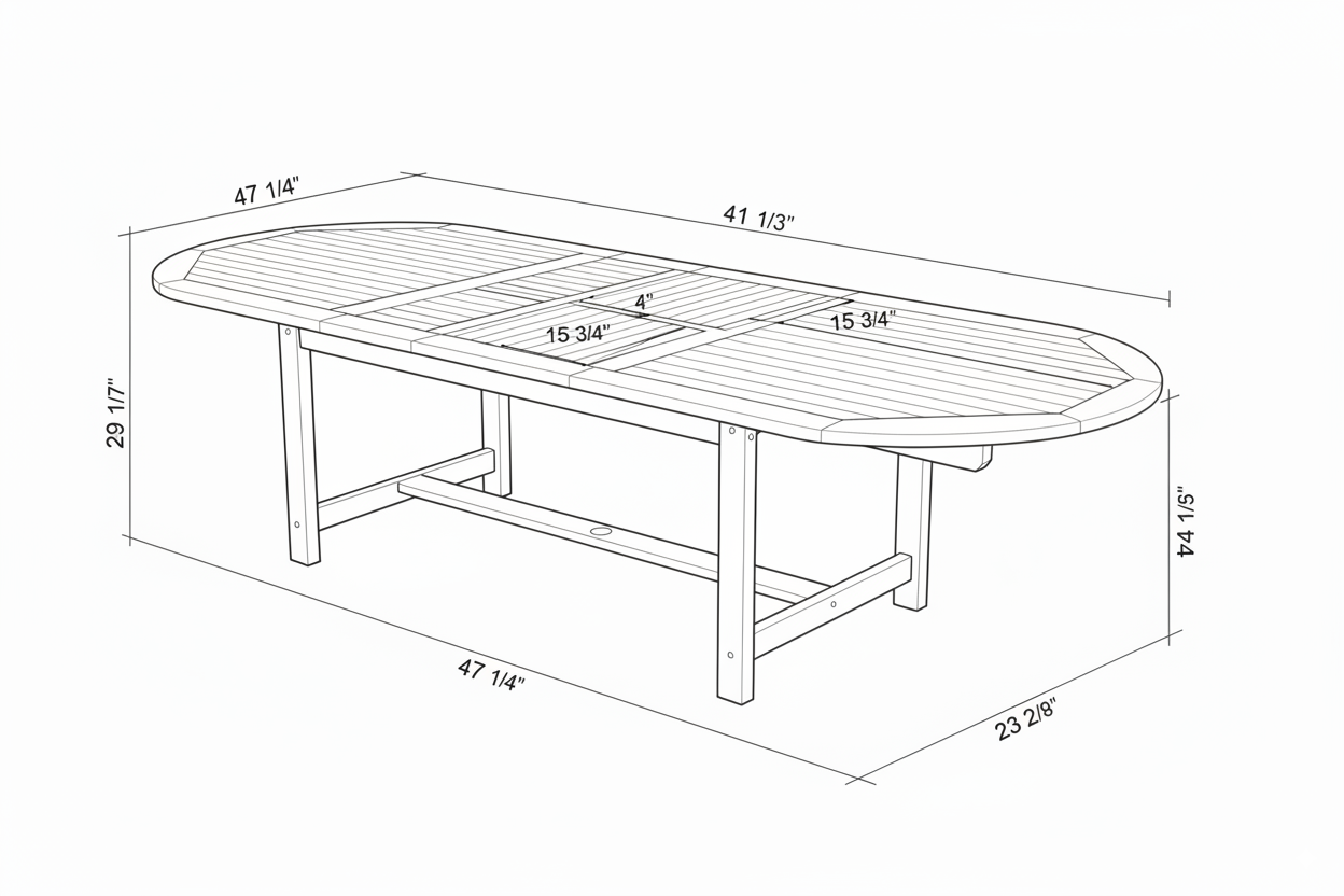 Julien FSC Certified Teak Wood Outdoor Patio Extendable Dining Set by LifestyleGarden US - product image 5 for Resin Society