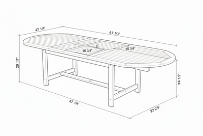 Julien FSC Certified Teak Wood Outdoor Patio Extendable Dining Set by LifestyleGarden US - product image 5 for Resin Society