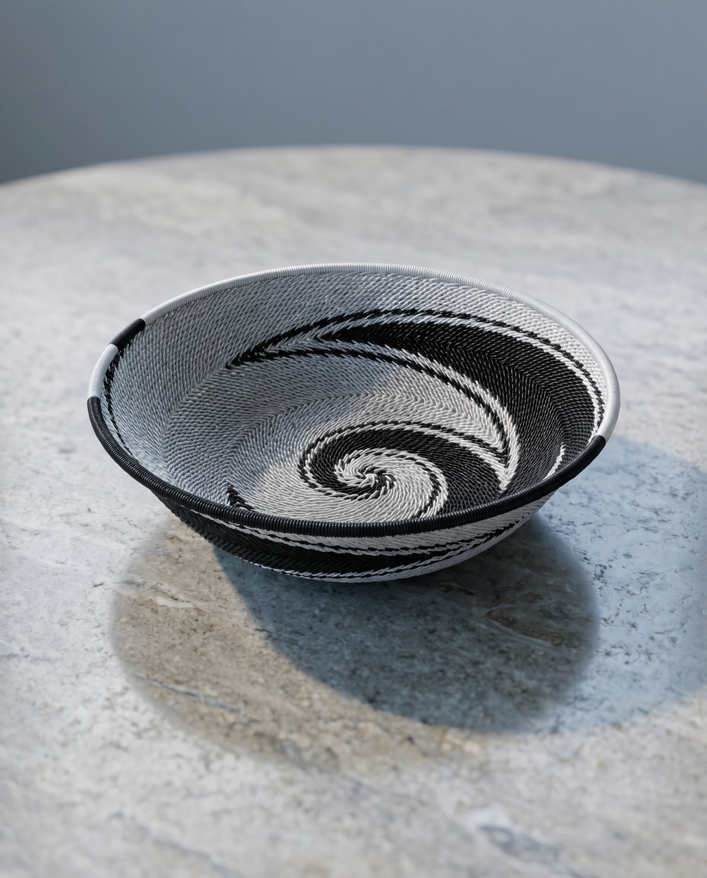 Zulu Wire Basket Bowl - Black + White, Medium by Mbare Ltd - main product image for Resin Society
