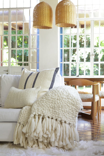Clouds Chunky Knit Throw Blanket by Homelosophy