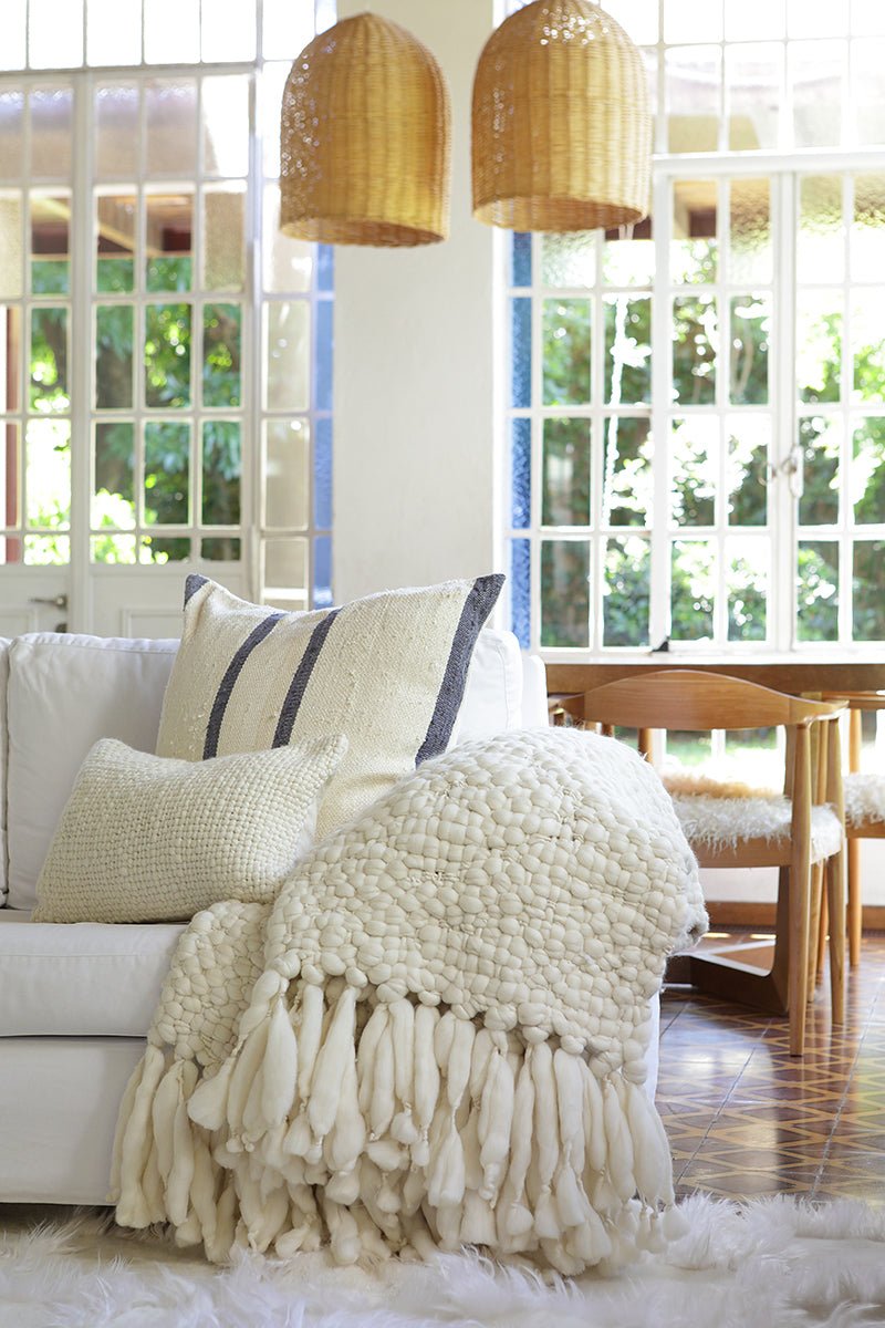Clouds Chunky Knit Throw Blanket by Homelosophy