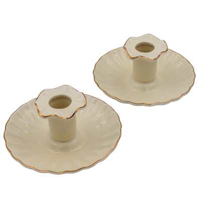Gilded Cream Candle Holder - Pair by Ro'Table - product image 5 for Resin Society