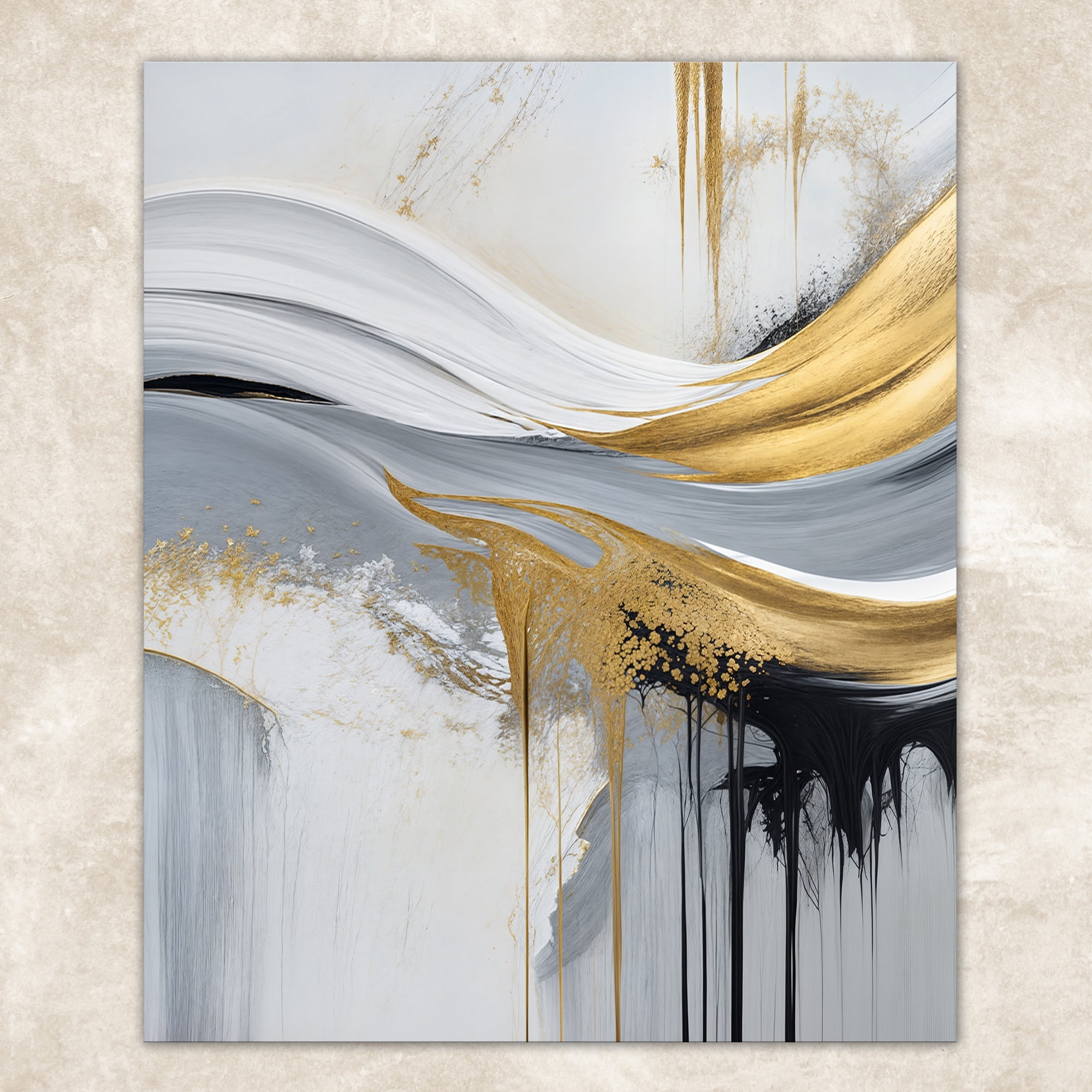 Canvas Print: "Gilded Flow" by Tailored Canvases - product image 3 for Resin Society