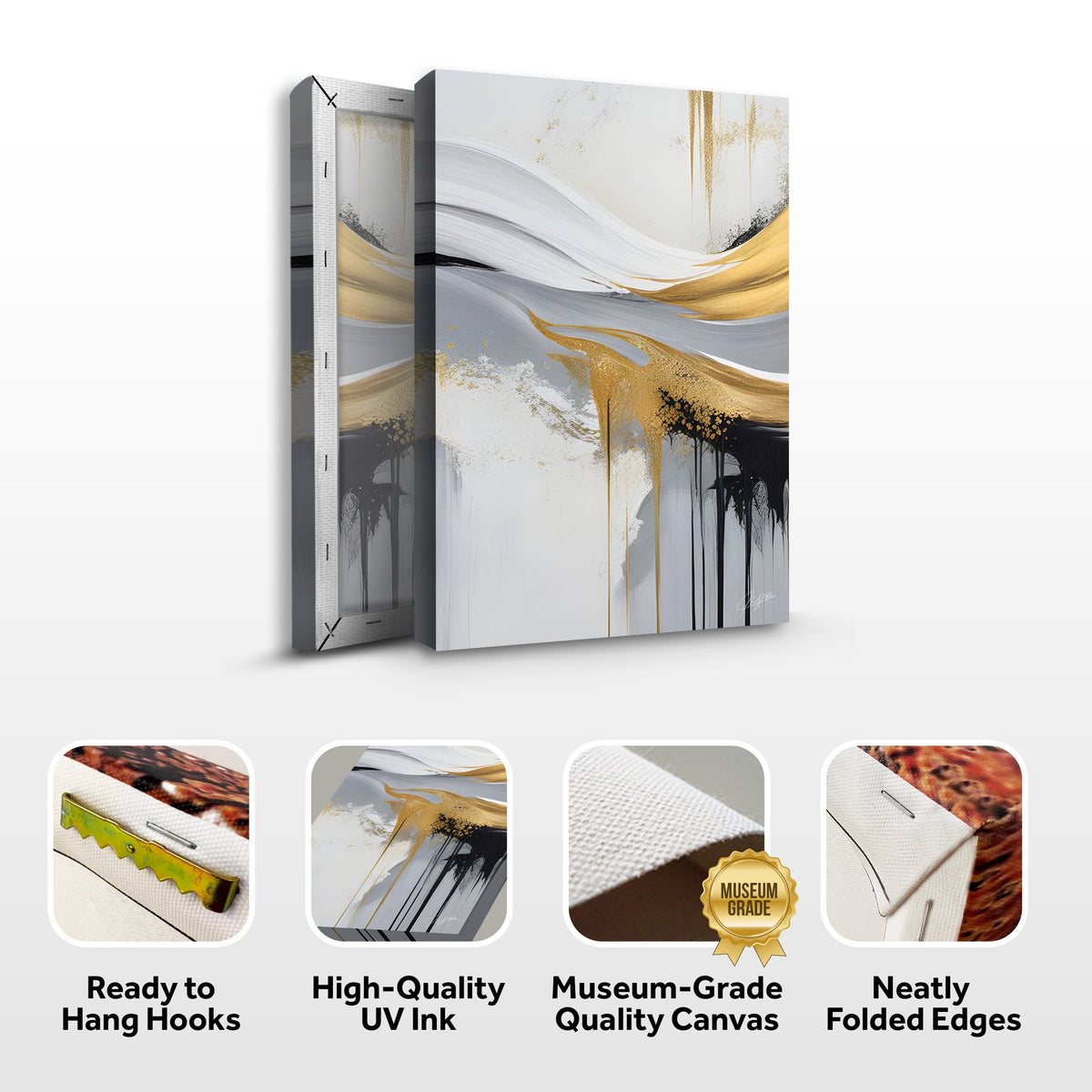 Canvas Print: "Gilded Flow" by Tailored Canvases - product image 5 for Resin Society