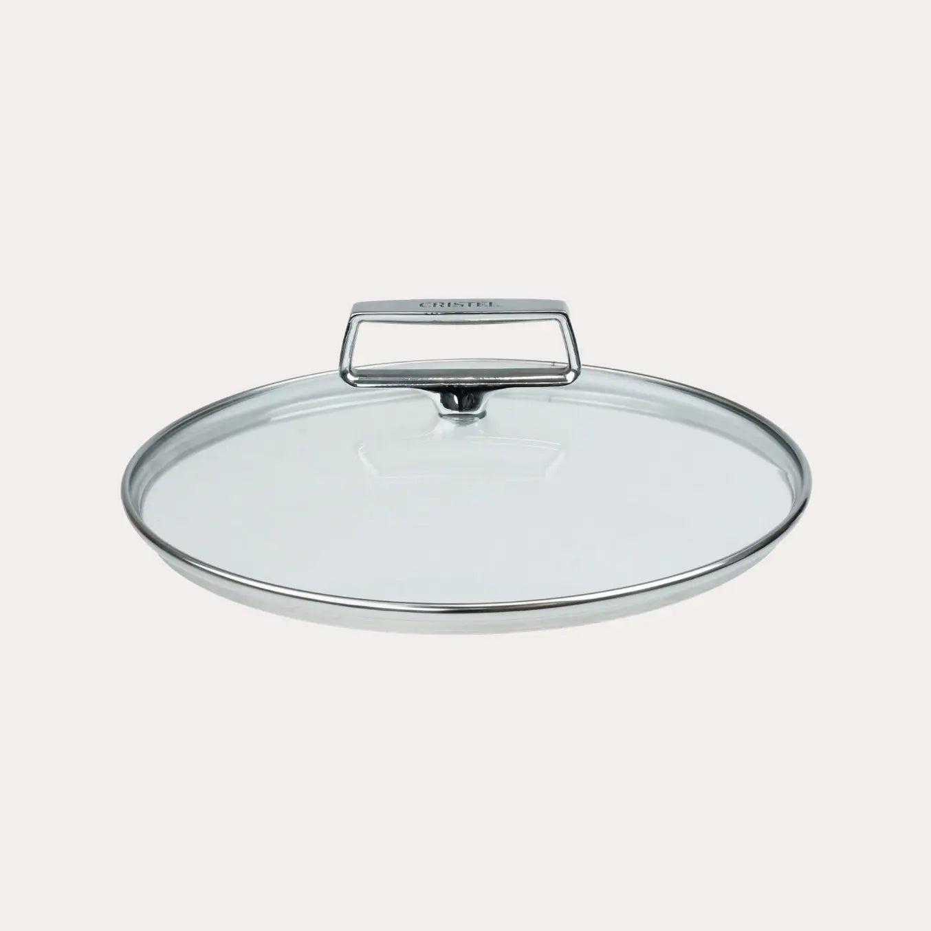 Glass Lid by CRISTEL USA viewed from above on a neutral background