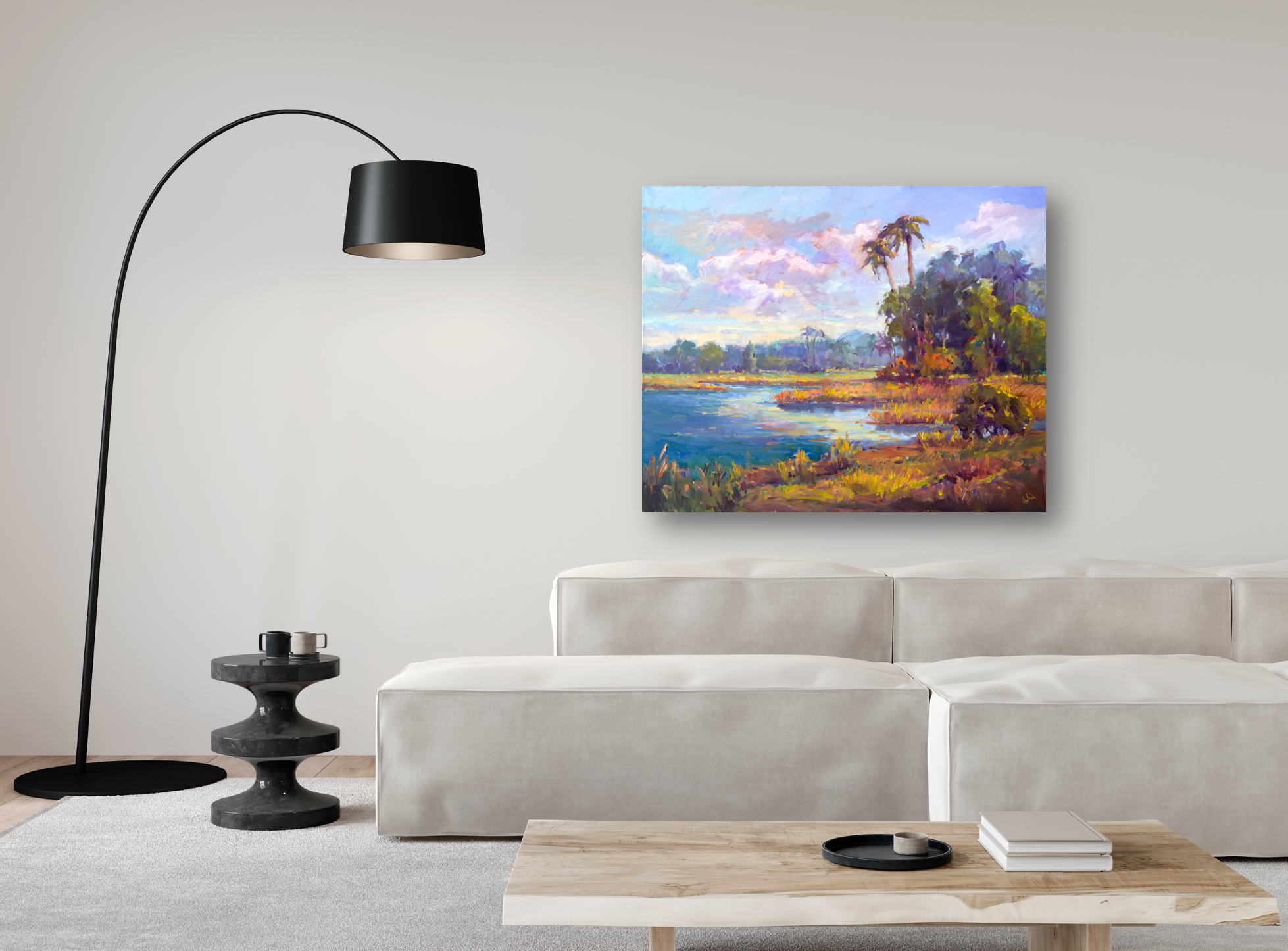 Golden Marsh Artist Enhanced Canvas Print by John Beard Collection - product image 3 for Resin Society