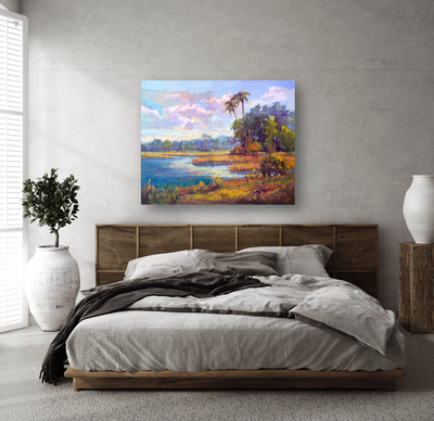 Golden Marsh Artist Enhanced Canvas Print by John Beard Collection - product image 4 for Resin Society