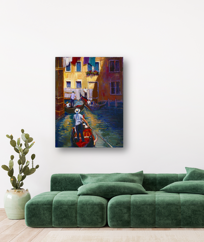 Gondoleers Artist Enhanced Canvas Print by John Beard Collection - product image 2 for Resin Society