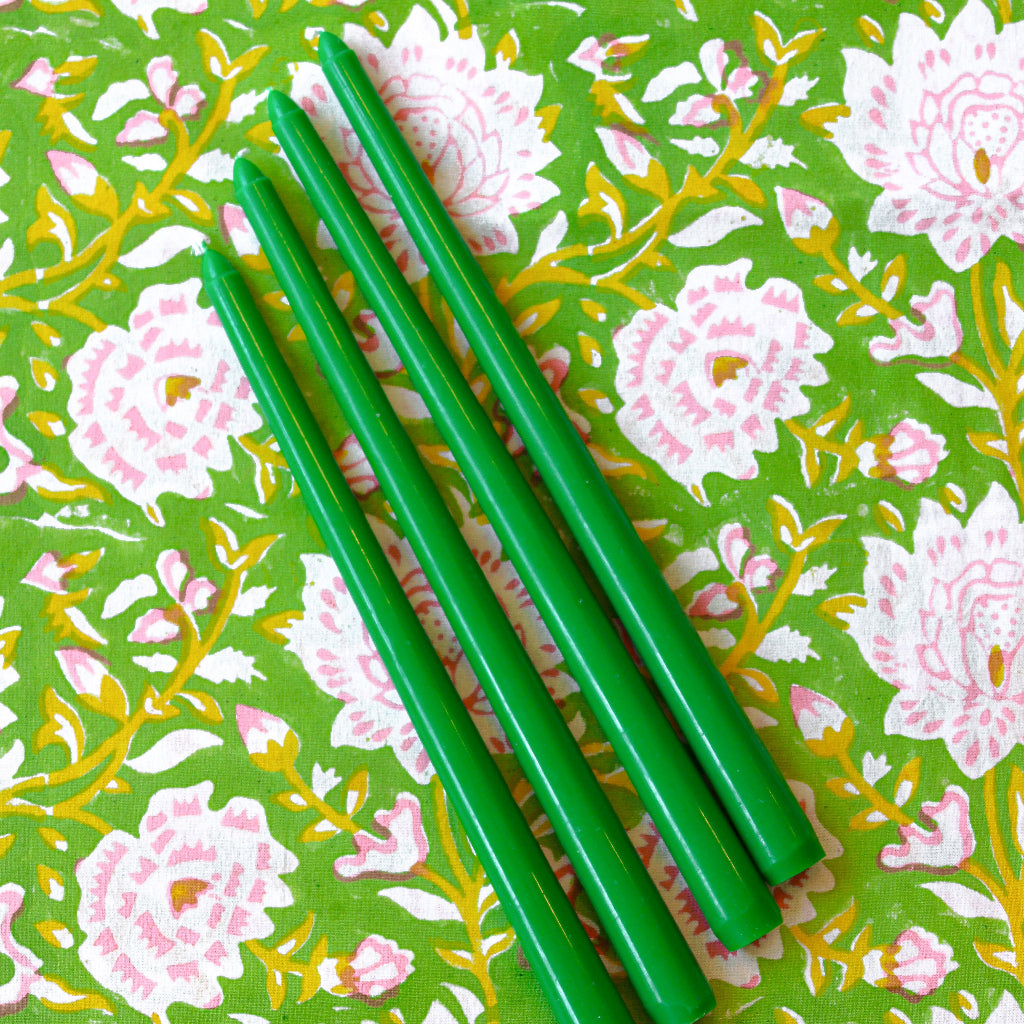 Extra Tall Grass Green Taper Candle, 1 Case of 48 Packs by Ro'Table - product image 2 for Resin Society