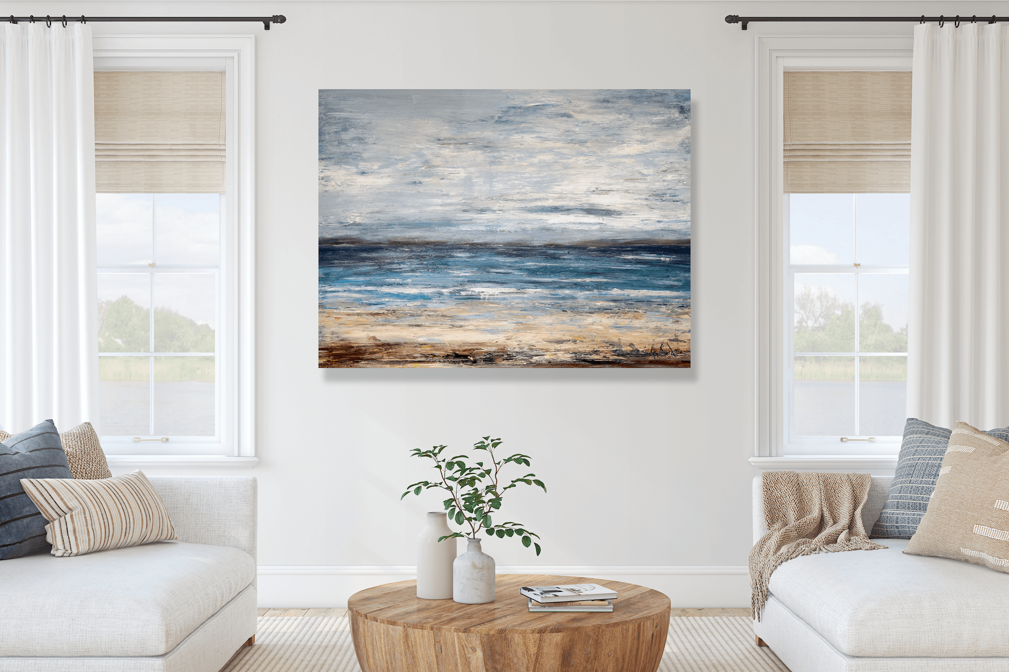 Gray Skies 40x60 Artist Enhanced Canvas Print Black Float Frame by John Beard Collection - product image 3 for Resin Society