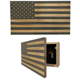 American Flag Decorative & Secure Wall-Mounted Gun Cabinet (Gray) by Bellewood Designs - main product image for Resin Society
