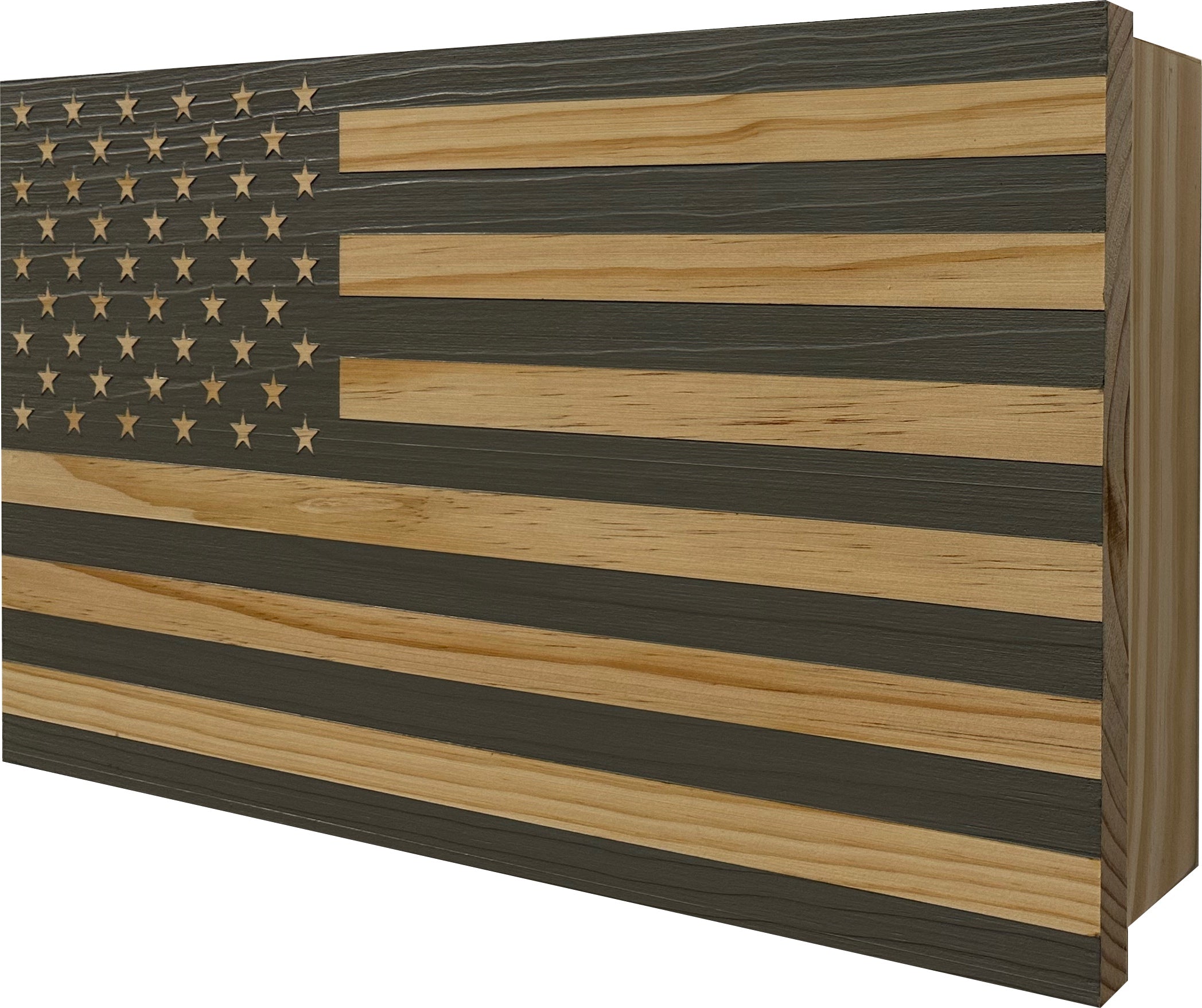 American Flag Decorative & Secure Wall-Mounted Gun Cabinet (Gray) by Bellewood Designs - product image 9 for Resin Society
