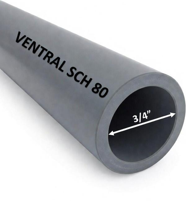 VENTRAL Schedule 80 PVC Pipe - 3/4 in. by VELOCITY® - main product image for Resin Society