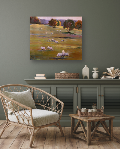 Grazing at Sunset Artist Enhanced Canvas Print by John Beard Collection - product image 4 for Resin Society