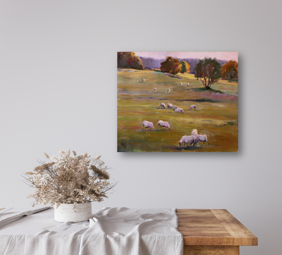 Grazing at Sunset Artist Enhanced Canvas Print by John Beard Collection - product image 3 for Resin Society