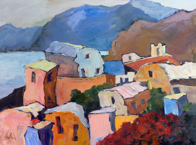 Greek Isles II Artist Enhanced Canvas Print by John Beard Collection - main product image for Resin Society
