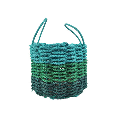 Green Ombre Rope Storage Basket in various sizes showing vibrant green tones