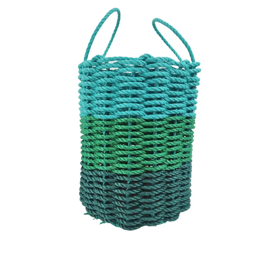 Green Ombre Rope Storage Basket in various sizes showing vibrant green tones