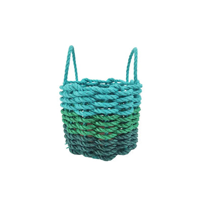 Green Ombre Rope Storage Basket in various sizes showing vibrant green tones