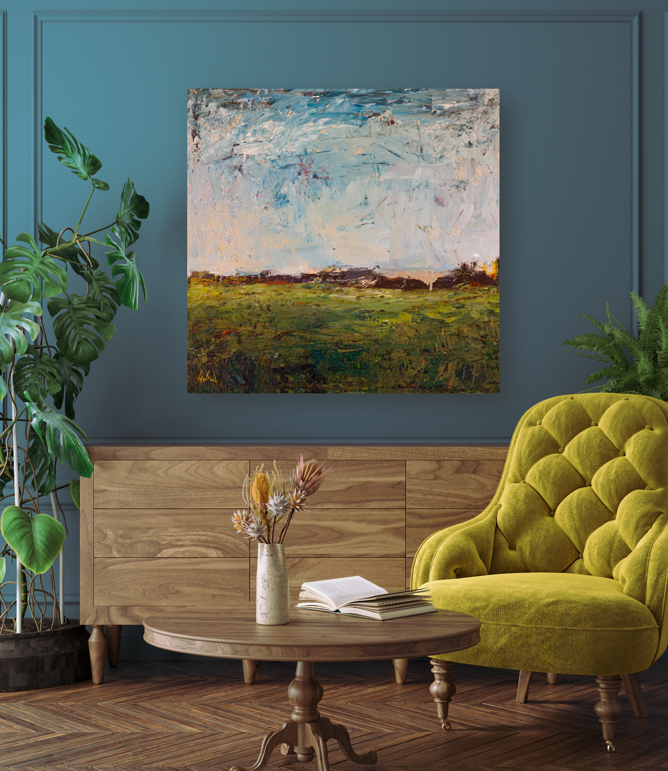 Green Valley Artist Canvas Enhanced Print by John Beard Collection - product image 2 for Resin Society