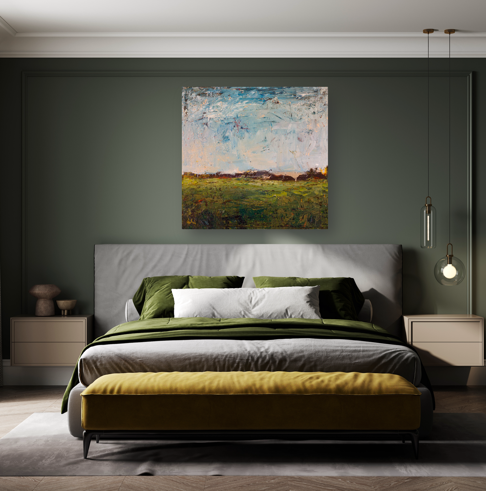 Green Valley Artist Canvas Enhanced Print by John Beard Collection - product image 3 for Resin Society