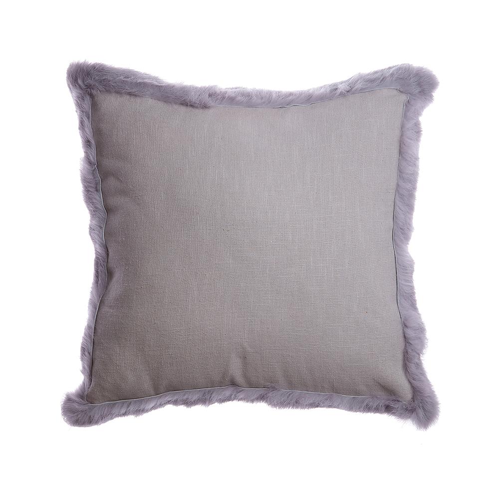 Grey Trim Rabbit Pillow by Homelosophy