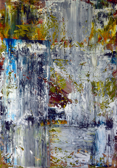 Grey and Green Artist Enhanced Canvas Print by John Beard Collection - main product image for Resin Society